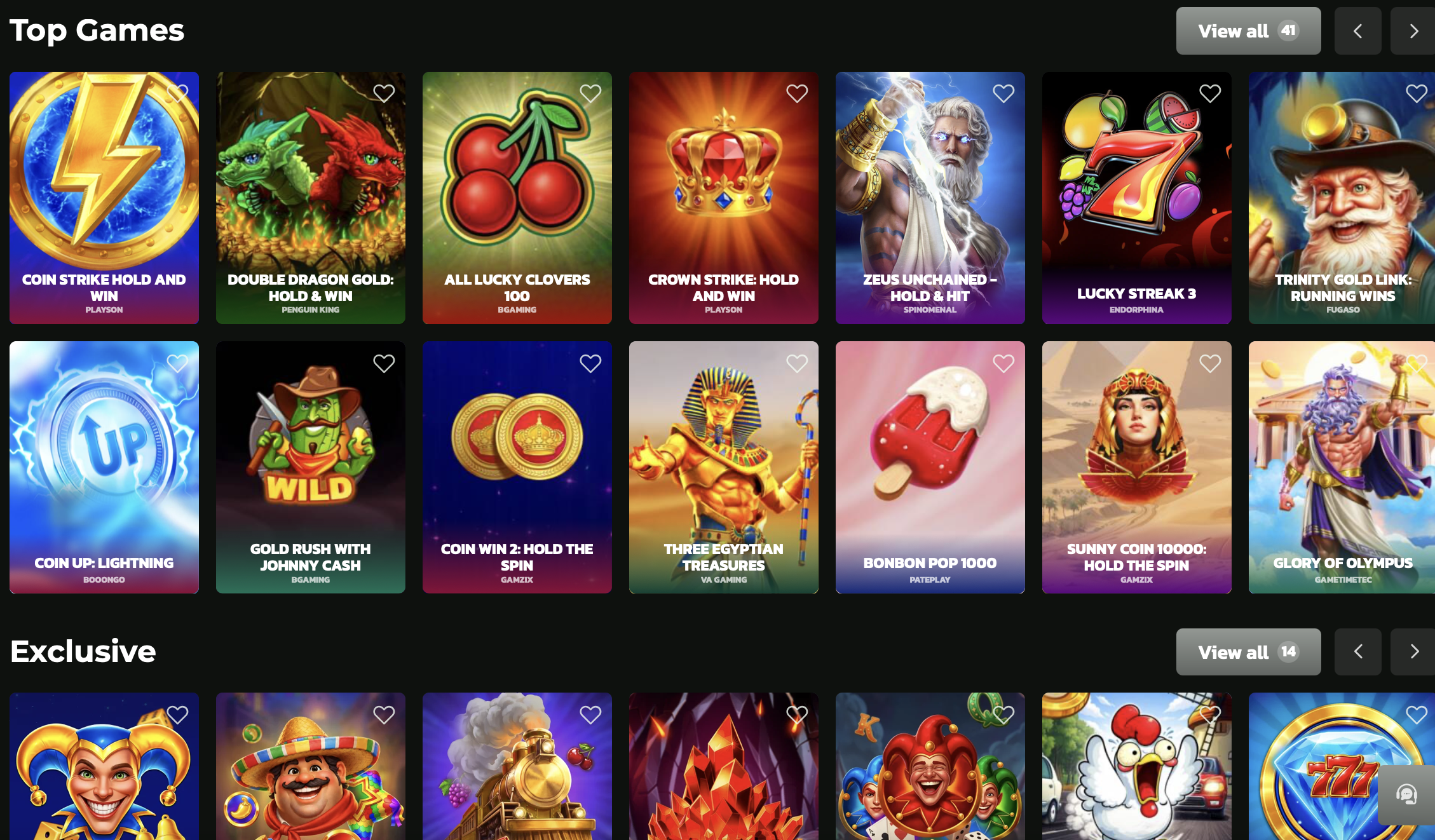 Lobby de Winbeatz con menú lateral de categorías de juegos